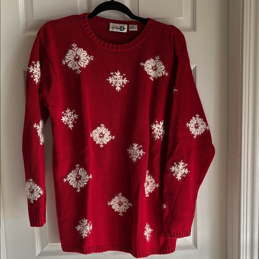 Vintage Red Snowflake Sweater